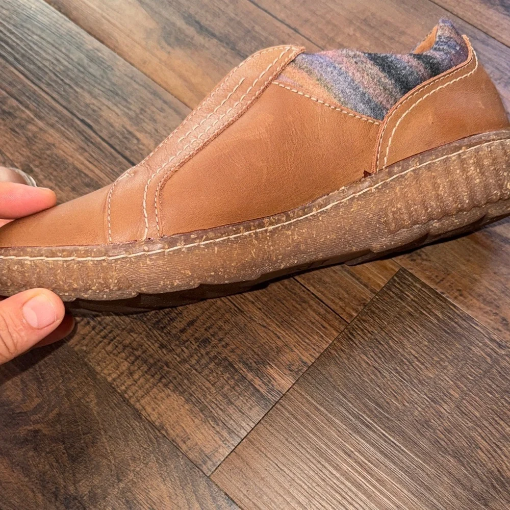 Clarks Brown Espadrilles with Patterned Accent